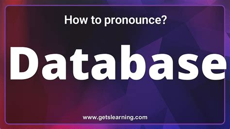 database pronunciation|how to pronounce database.